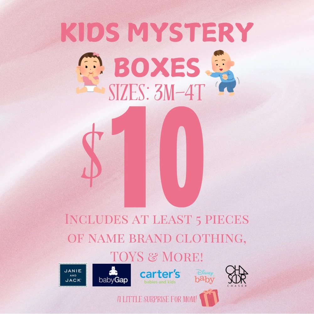 KIDS MYSTERY BOXES 📦👶🏻 SIZES AVAILABLE: 3 Months-4T Boys & Girls